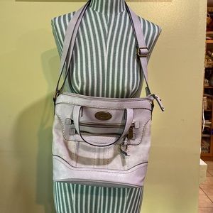 boc bag, Grey. Handles and adjustable strap.